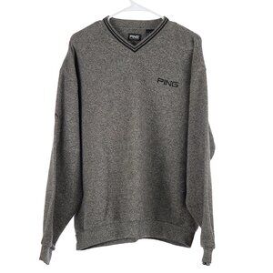 Vintage PING Embroidered V Neck Golf Sweater Men's Large